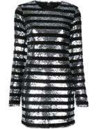 Rta Striped Sequin Mini Dress - Black