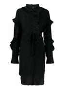 Twin-set Ruffled Long Sleeve Dress - Black