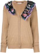Emilio Pucci Floral Scarf Trim Cardigan - Blue