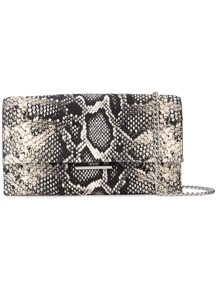 Loeffler Randall Snakeskin-effect Clutch - Grey