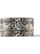 Loeffler Randall Snakeskin-effect Clutch - Grey