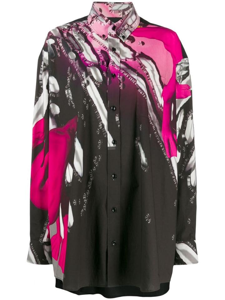 Maison Margiela Oversized Graphic Print Shirt - Black