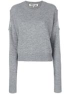 Mcq Alexander Mcqueen - Cut-out Shoulder Jumper - Women - Cashmere/wool - S, Grey, Cashmere/wool