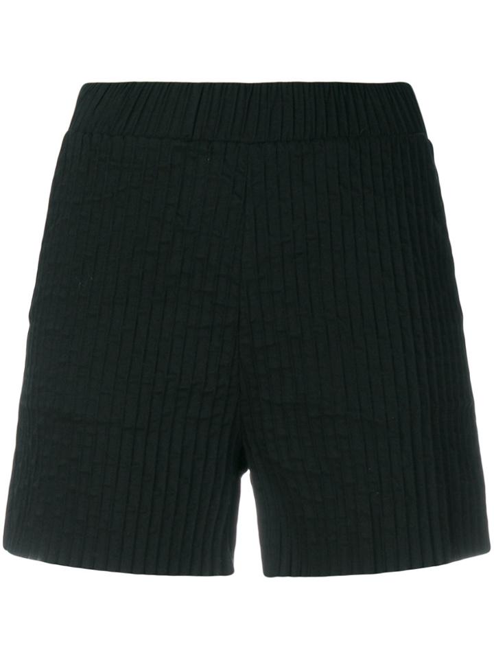 Federica Tosi Ribbed Jersey Shorts - Black