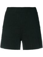Federica Tosi Ribbed Jersey Shorts - Black