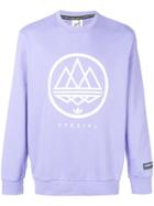 Adidas Graphic Print Jersey Sweater - Pink & Purple