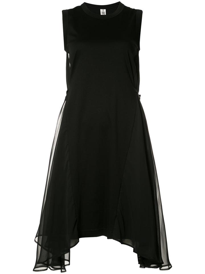 Comme Des Garçons Noir Kei Ninomiya Asymmetric Flared Dress, Women's, Size: Medium, Black, Cotton/polyester