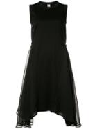 Comme Des Garçons Noir Kei Ninomiya Asymmetric Flared Dress, Women's, Size: Medium, Black, Cotton/polyester