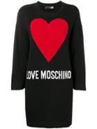 Love Moschino Logo Heart Knitted Dress - Black