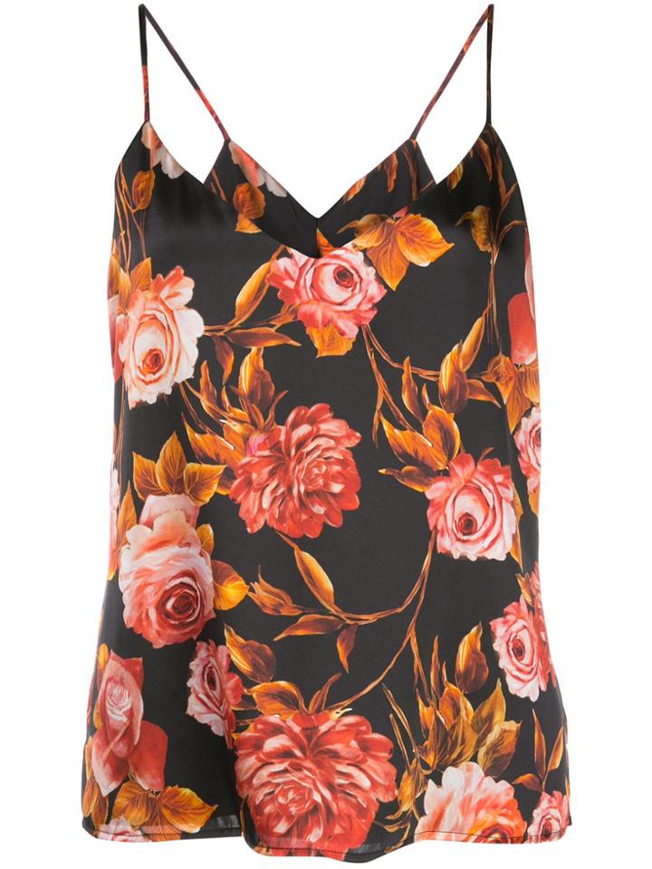 L'agence Floral-print Camisole - Black