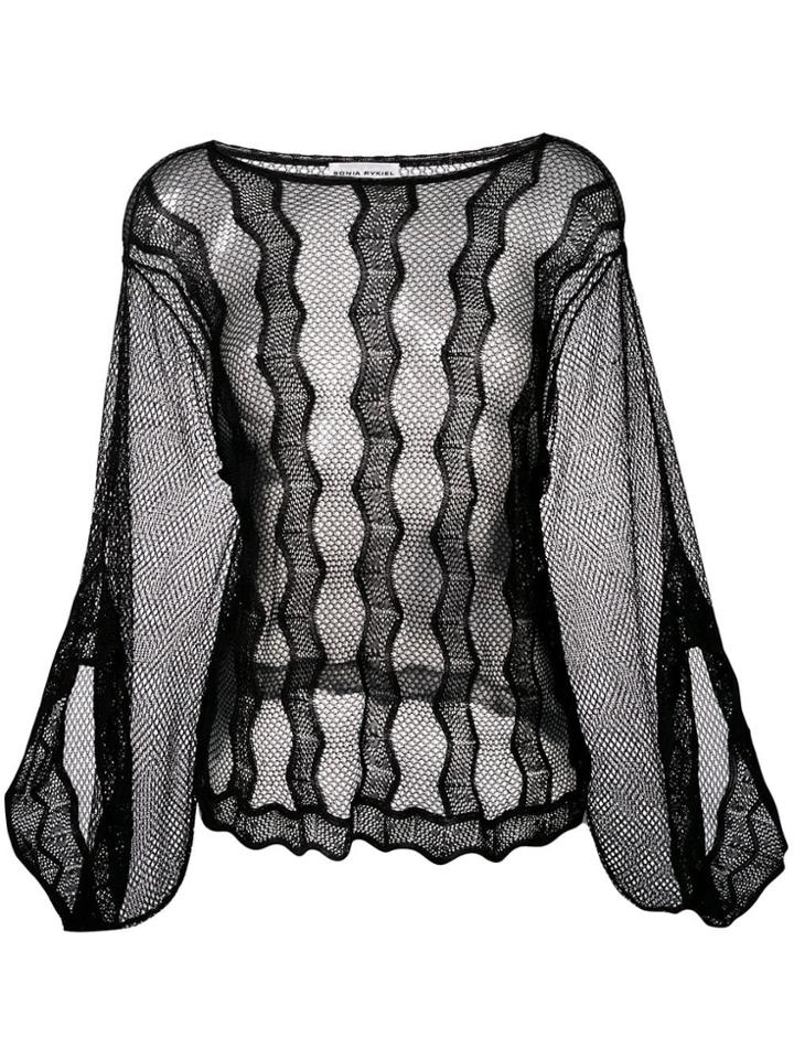 Sonia Rykiel Sheer Sweater - Black