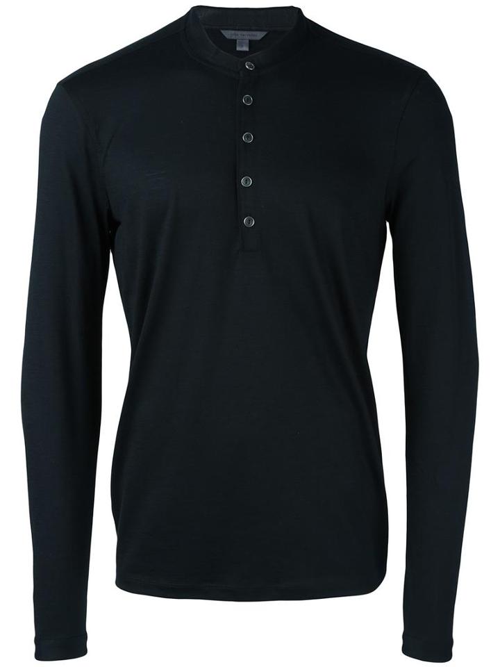 John Varvatos 'henley' Sweater, Men's, Size: Xl, Black, Merino