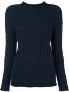 Liska Cashmere Round Neck Pullover, Women's, Size: Small, Blue, Cashmere