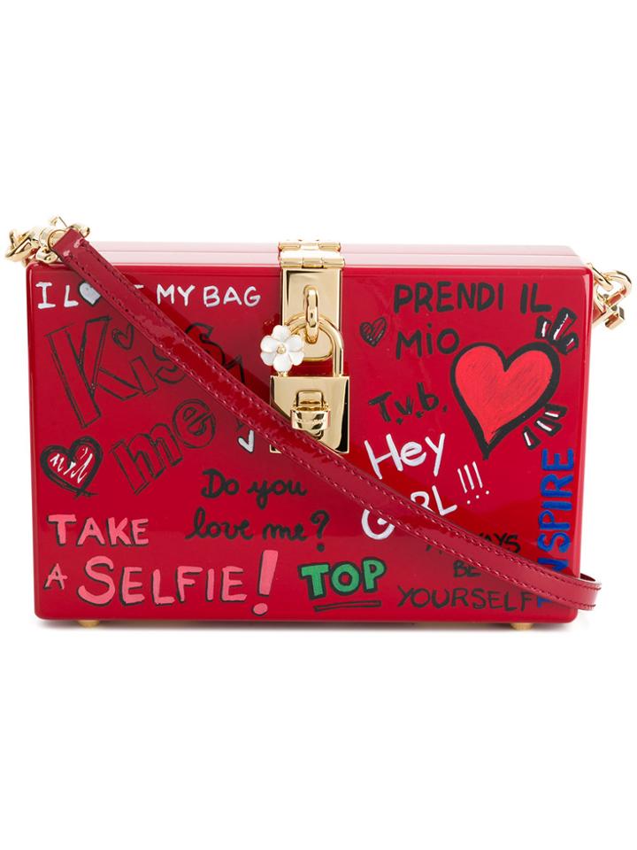 Dolce & Gabbana Dolce Mural Print Box Clutch - Red