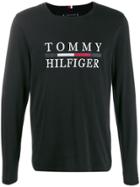 Tommy Hilfiger Logo Print Jersey Top - Blue