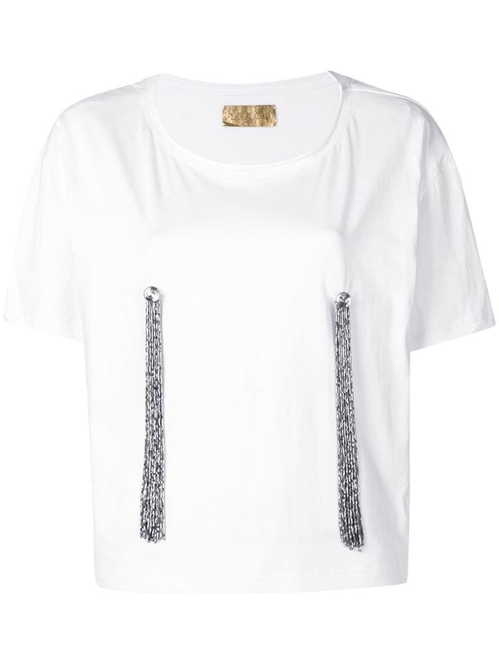 Loulou Embellished Detail T-shirt - White