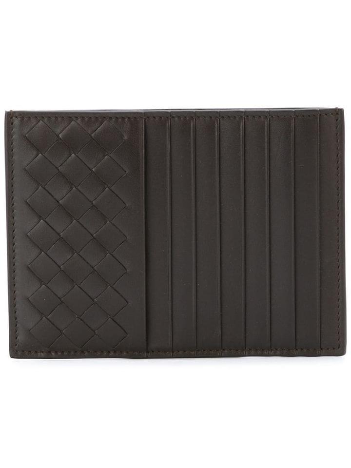 Bottega Veneta Moro Intrecciato Calf Card Case - Brown