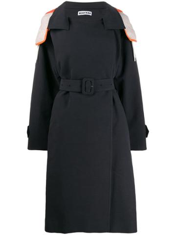 Besfxxk Hooded Trench Coat - Black