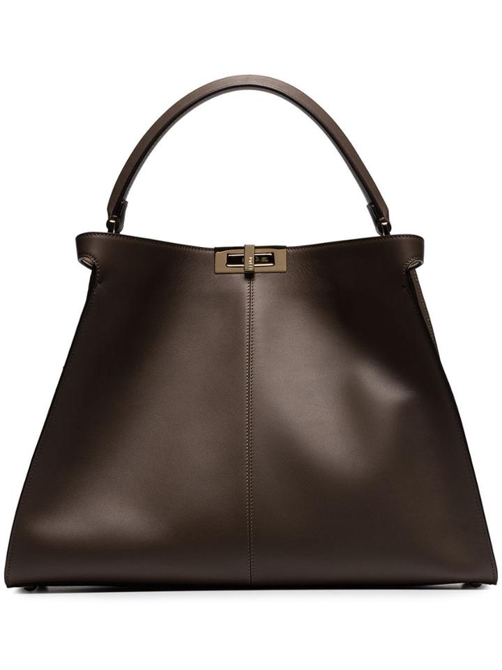 Fendi Peekaboo Xlite Tote Bag - Brown