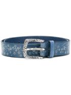 Orciani Floral Printed Mid-width Belt - Blue
