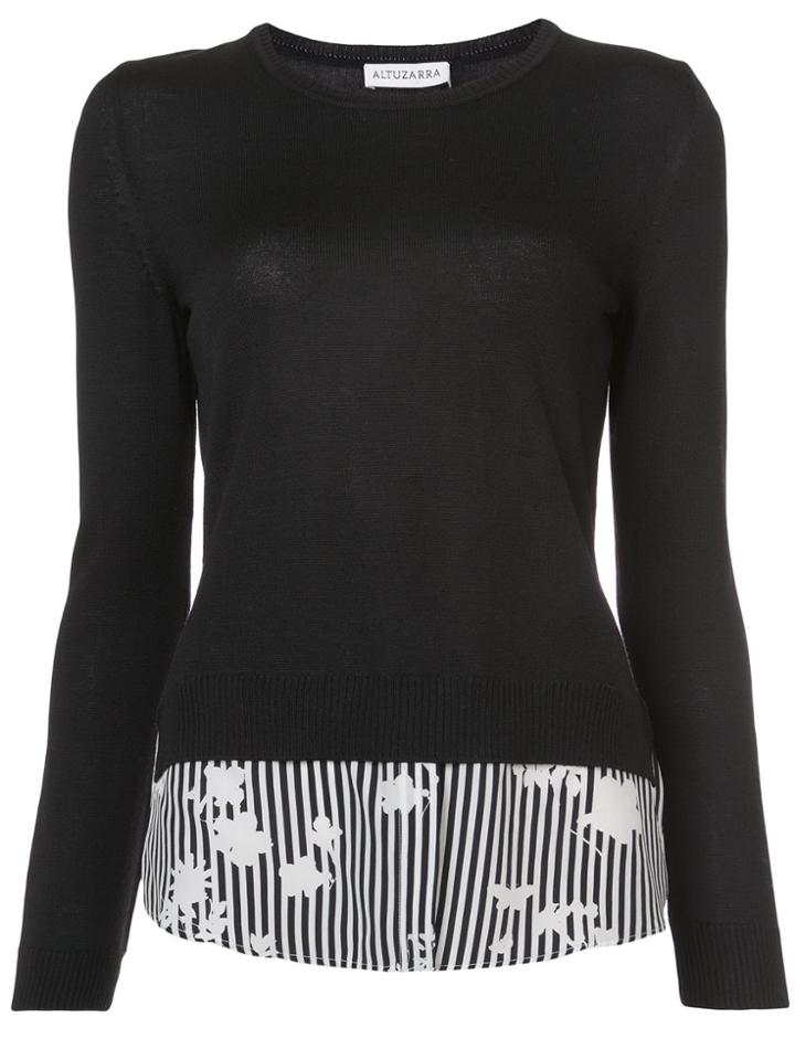 Altuzarra Floral Hem Sweater - Black
