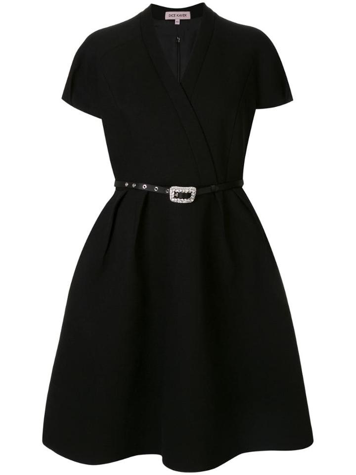 Dice Kayek Belted Full Shape Dress - Black