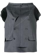 Maison Margiela Tailored Skirt Cape Top - Grey
