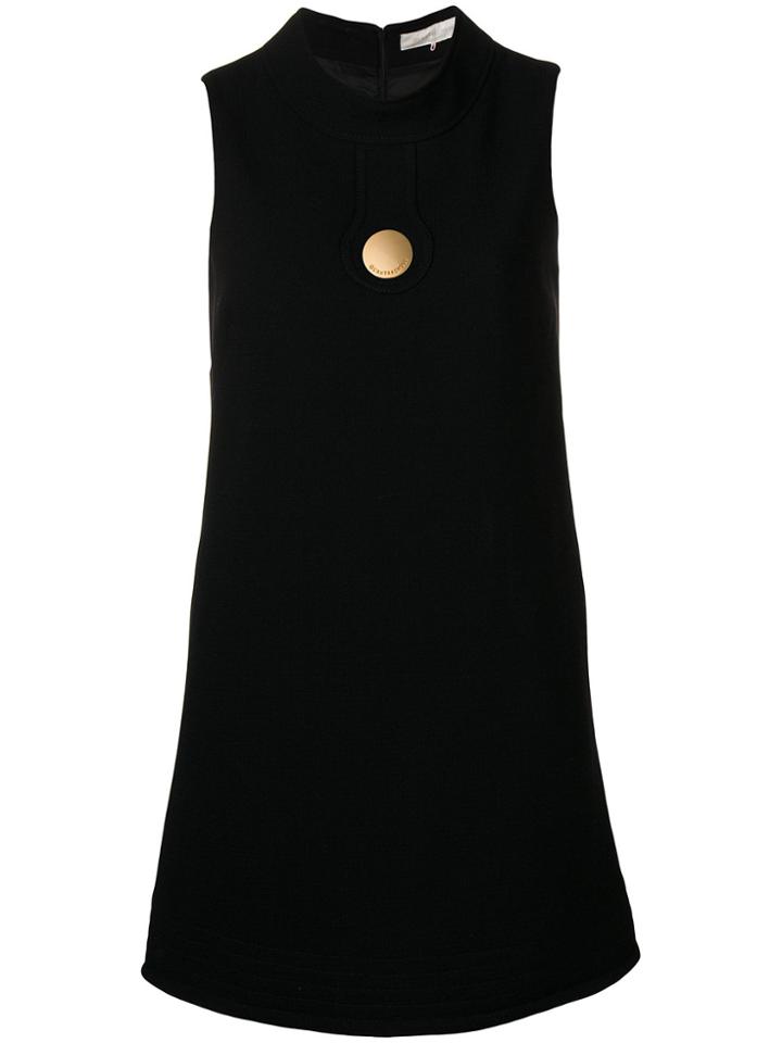 L'autre Chose Metallic Button Dress - Black