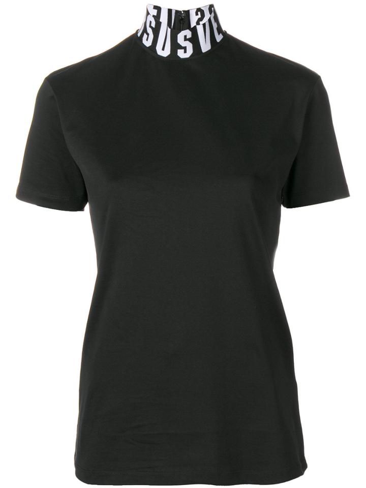 Versus Logo Turtle Neck T-shirt - Black