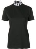 Versus Logo Turtle Neck T-shirt - Black