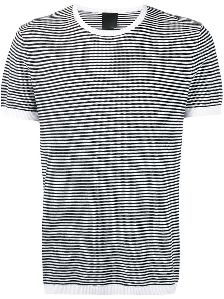 Rrd Knit Striped Crew Neck T-shirt - Blue