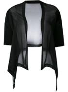 D.exterior - Sheer Cardigan - Women - Silk/viscose/polyester - M, Black, Silk/viscose/polyester