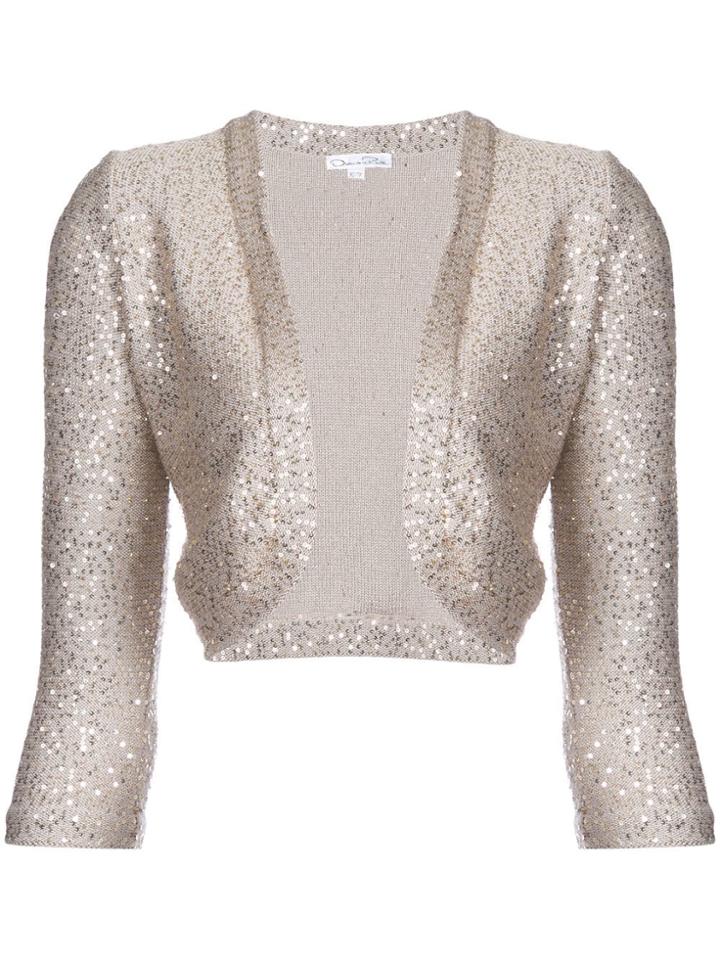 Oscar De La Renta Sequined Bolero - Metallic