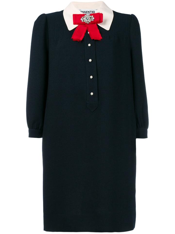 Essentiel Antwerp Three-quarter Sleeve Shirt Dress - Blue