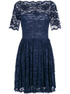 Ganni Lace Embroidered Shift Dress - Blue
