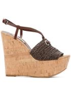 Casadei Platform Wedge Sandals - Brown