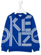 Kenzo Kids - Logo Print Sweatshirt - Kids - Cotton - 8 Yrs, Blue