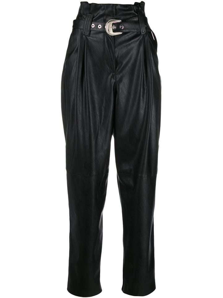 Pinko High-waisted Belted Trousers - Black