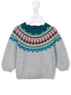 Knot Geometric Jacquard Yoke Jumper, Toddler Girl's, Size: 12 Mth, Grey