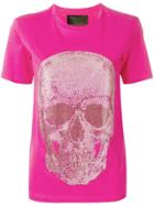 Philipp Plein Crystal Embellished Skull T-shirt - Pink