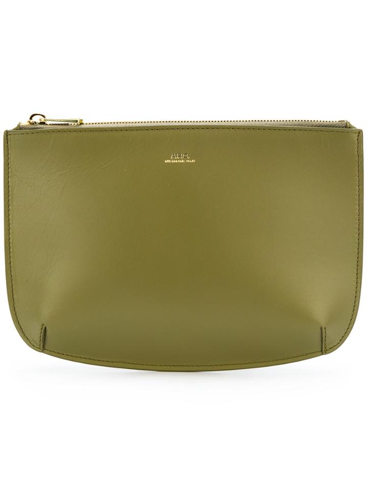 A.p.c. Embossed Clutch Bag - Green