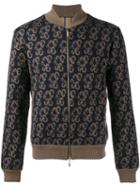 Etro Knitted Paisley Bomber Jacket, Men's, Size: Small, Brown, Wool/polyester/acetate