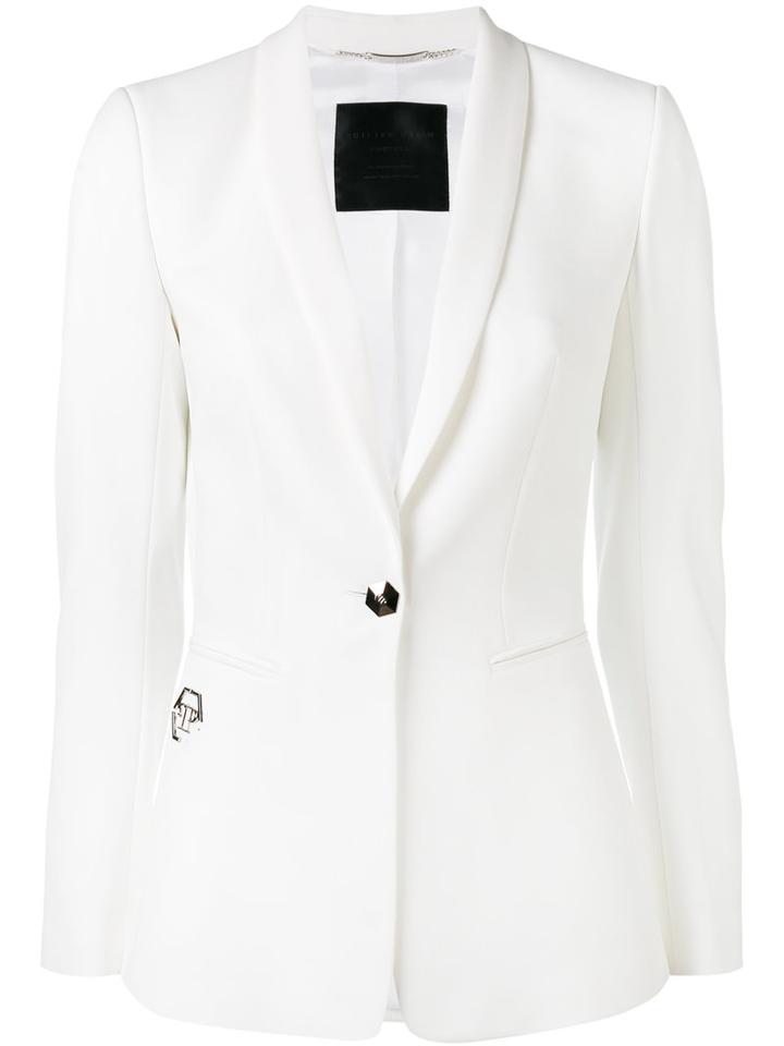 Philipp Plein - Shawl Collar Blazer - Women - Spandex/elastane/viscose - L, White, Spandex/elastane/viscose