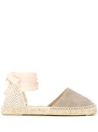 Manebi Ribbon Tied Espadrilles - Neutrals