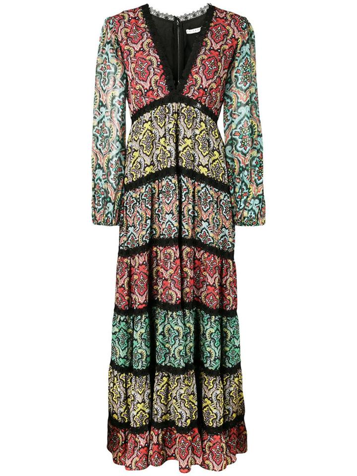 Alice+olivia Karolina Blouson Sleeve Maxi Dress - Multicolour