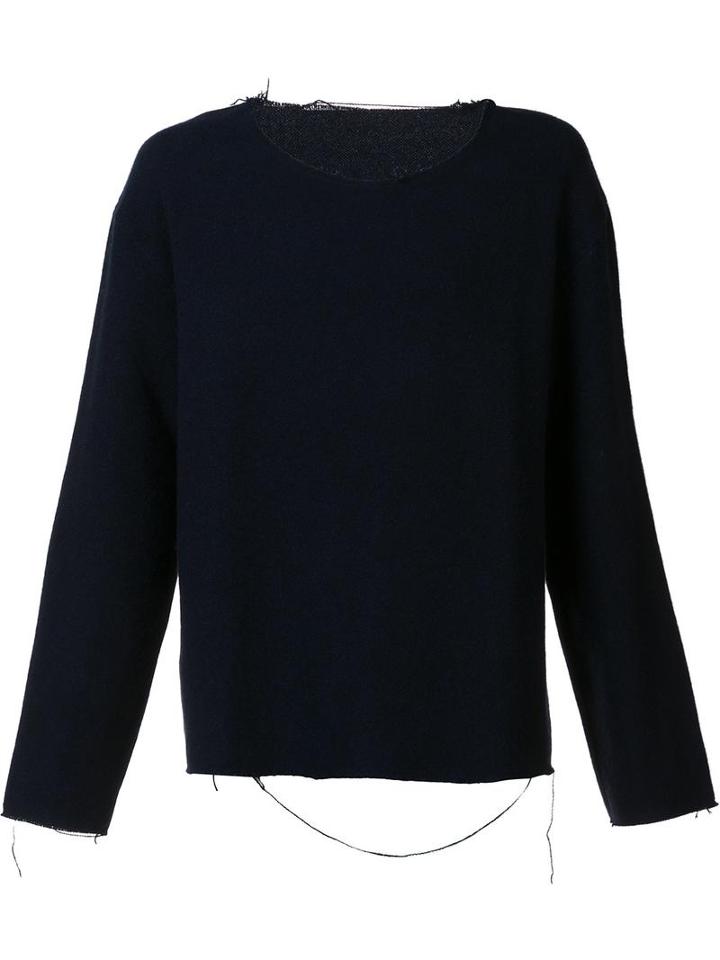 The Elder Statesman Crew Neck Jumper, Men's, Size: Large, Black, Wool