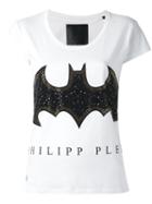 Philipp Plein Batman Embellished T-shirt, Women's, Size: Large, White, Cotton