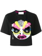 No Ka' Oi Embellished Cropped T-shirt - Black