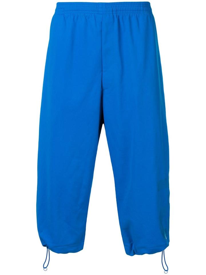 Y-3 Cropped Logo Trousers - Blue