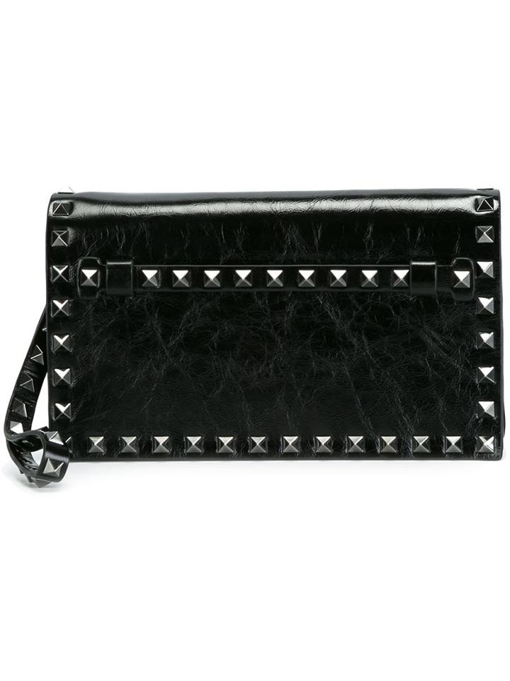 Valentino 'rockstud' Clutch Bag, Women's, Black